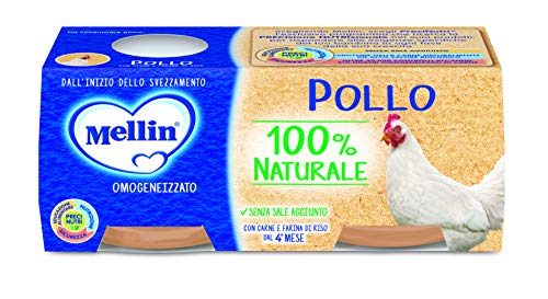 Mellin Omogeneizzato di Pollo 100% Naturale – 24 Vasetti da 80 gr