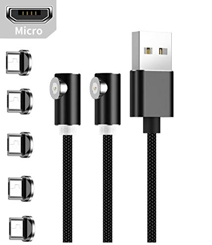 Ruibo Sike - Cavo di ricarica magnetico USB a forma di L, 90 gradi Micro USB Nero