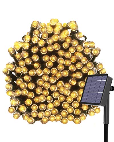 Kolpop Catena Luminosa Esterno, Luci Solari Esterno 240LED Solare Luce Stringa solari Lucine Decorazione di festa Impermeabile IP65 Catena Luminosa per Giardino, Albero, Patio, Festa (Bianco caldo)