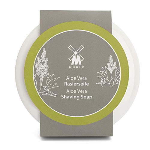 MÜHLE sapone rasatura in ciotola di porcellana bianca SKIN CARE Serie - Aloe Vera, per pelli sensibili