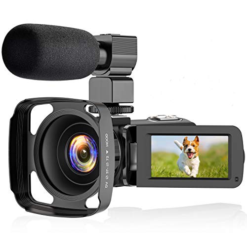 ZORNIK Videocamera, Camcorder con Visione Notturna Digitale a Infrarossi da 36 Megapixel, Videocamera per Vlogging con Touch Screen LCD da 3,0 Pollici e Potente Zoom 16X