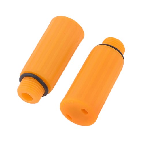 sourcing map Tappi olio per compressore, in plastica Arancione, filettatura 15 mm, maschio, 2 pezzi