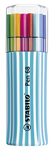 Pennarello Premium - STABILO Pen 68 Pack da 1 Azzurro - Astuccio con 15 Colori assortiti