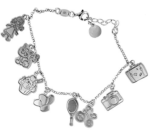 Bracciale componibile con 8 charm a scelta