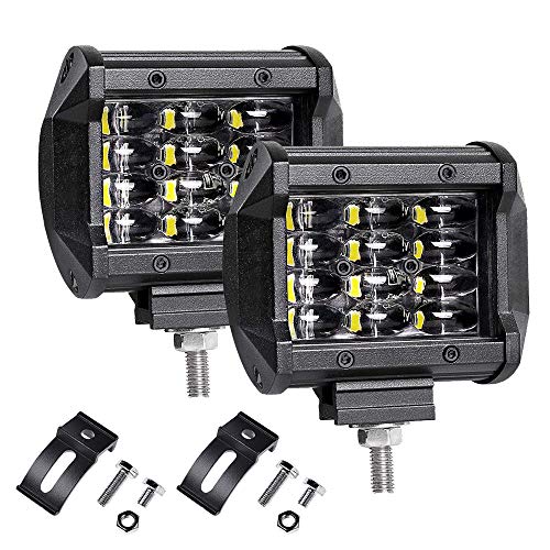 Faro da Lavoro, LTPAG 4'' 72W Faretto Faro - 24 LEDs Flood Luci da Lavoro a led - Proiettore Fendinebbia Luci Off Road IP68 impermeabile 6000K Bianco - per Off Road Moto 4WD SUV ATV UTV Camion