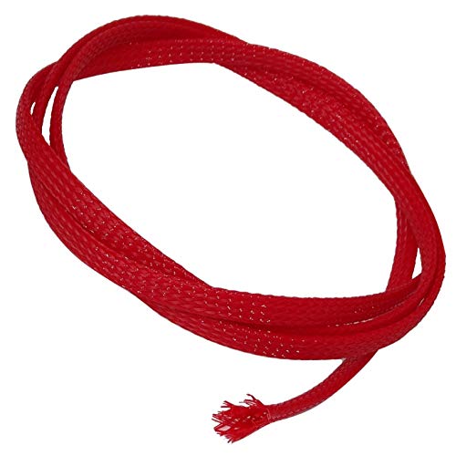 Aerzetix - Guaina intrecciata termoretraibile raccoglicavo per cavo elettrico, 4,5 m, 8 mm, 7-13, C41292, colore: rosso