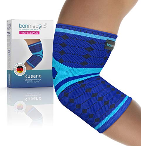 bonmedico Professional Kusano Gomitiera con Guaina Compressiva, Tutore per Gomito, L