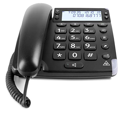 Doro Magna 4000 Telefono Fisso per Anziani con Tasti Grandi, Audio Amplificato e Display (Nero)