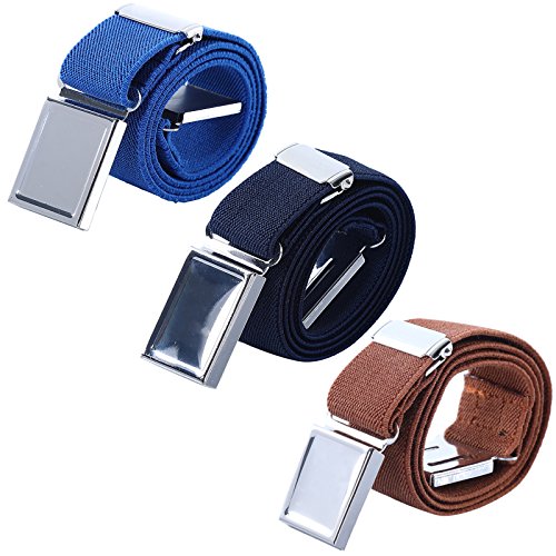 WELROG Cintura magnetica elastica per bambini - Ragazzi con cinturini elasticizzati regolabili Ragazze Cinture per bambini di AWAYTR (Blu reale/Blu navy/Marrone)