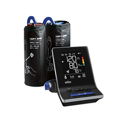 Misuratore intelligente della pressione sanguigna per braccio per uso domestico Braun ExactFit 5 Connect BUA6350 con 2 misure del bracciale e Bluetooth
