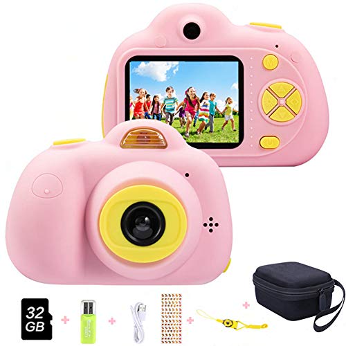 ToyZoom Macchina Fotografica per Bambini, Bambina Fotocamera Digitale Portatile Selfie Videocamera per Bambine 2 Pollici LCD / 1080P HD / 18MP (Rosa)