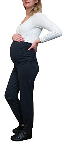 Mimosa Gravidanza Donna Pantaloni Morbidi di Cotone di maternità da Yoga (Small, Charcoal Marl)