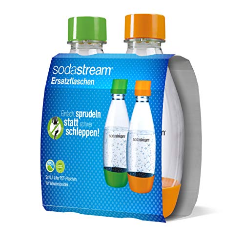 Sodastream Bottiglie in Pet da 0,5 l 1748200490, Duopack, Verde/Arancio