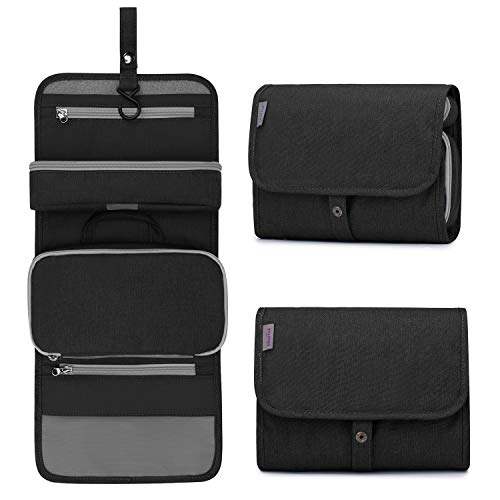 Wind Took Beauty Case Unisex Beauty Case da Viaggio Appendibile Beauty da Viaggio Trousse da Toilette Beauty Case Grande Wash Bag Impermeabile Nero