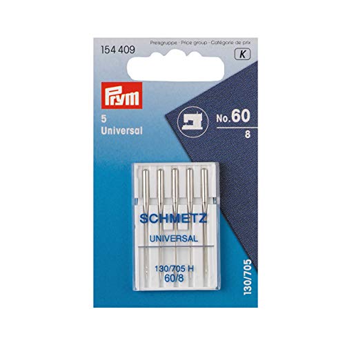 Prym Schmetz 154409-Aghi per macchina da cucire, n, Acciaio, argento, Standard, 130/705, No. 60