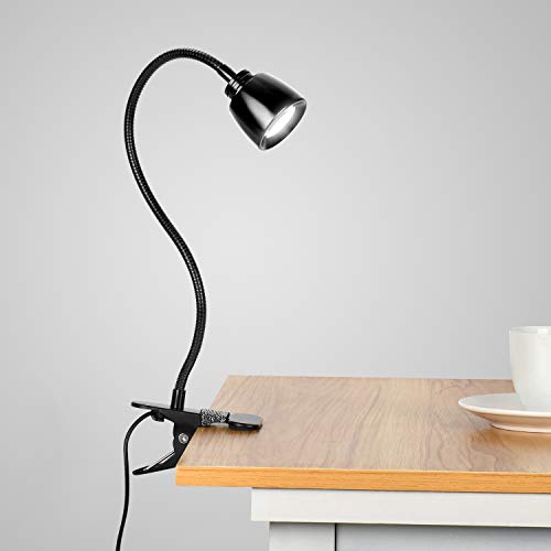 Lampada da scrivania a LED con clip, KEEHOM Lampada da lavoro USB da 3W con morsetto 3 modalità di illuminazione Lampada da lettura a luminosità regolabile