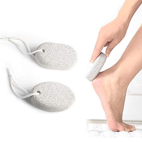 2 Pezzi Pietra Pomice Naturale，Lava Pedicure Tools, Foot Care Scruber， Scrub ai Piede Naturale Esfoliazione File Rimuovere la Pelle Morta -Rimozione del Callo Della Pelle Dura per Piedi e Mani