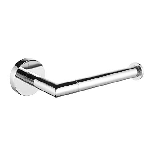 Paladinz - Porta rotolo di carta igienica in acciaio inox cromato, montaggio a viti, per bagno e cucina, rotondo, in acciaio inox 304, colore argento