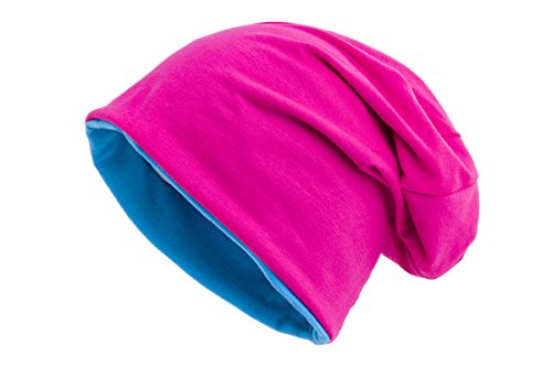 shenky - Cappello per soggetti con Perdita di Capelli o in Terapia - Fucsia/Turchese Double Face