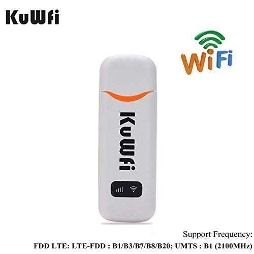 Chiavetta Internet, KuWFi 150Mbps sbloccato Mini LTE USB WiFi Dongle 4G / 3G auto WiFi Router rete wireless Hotspot con scheda SIM per esterni e interni