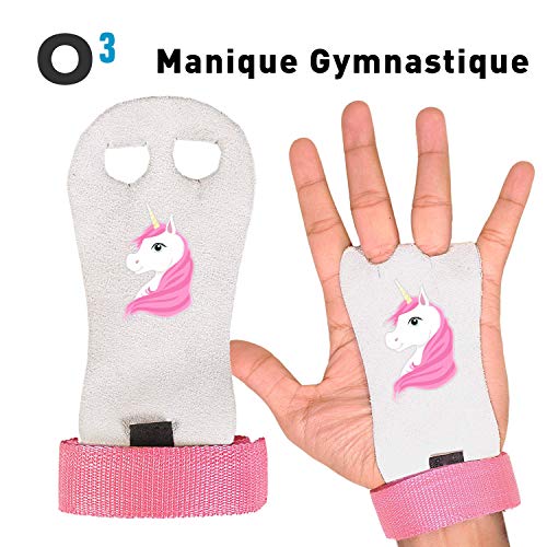 O³ Paracalli palestra Unicorno - Paio di paracalli ginnastica artistica per bambina - Migliore Aderenza - Paracalli Cuoio |Taglie XS - S - M - L Disponibili | Include un paio.