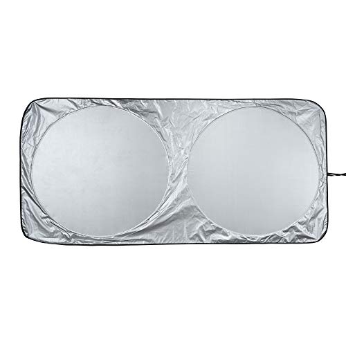 AmazonBasics - Parasole per parabrezza anteriore, pieghevole, riflettente, protezione dai raggi UV, 150 cm x 69 cm, 0,1 mm di spessore