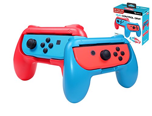 Subsonic - Controller Grip per Joy-cons Nintendo Switch - Confezione da 2 Comode Maniglie per Joy Cons Rosso e Blu Fluorescente