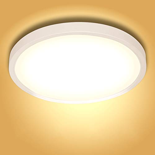 bapro 28W Plafoniera LED ultra sottile, luce bianca 3000K, Plafoniera LED Lampada Ø22.5cm, soggiorno Sala da pranzo Camera da letto Cucina Balcone Corridoio.[Classe di efficienza energetica A++]