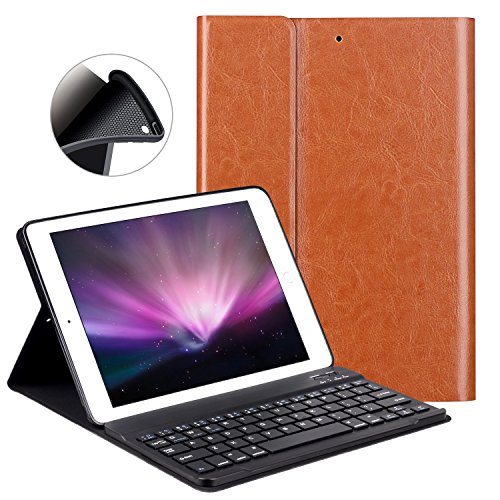 GOOJODOQ Custodia per Tastiera per iPad 2018/2017 9.7/ iPad Air, Cover+Tastiera