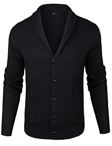 iClosam Maglioni Cardigan da Uomo Manica Lunga Collo A V Slim Giacca in Maglia Coat Jacket Primaverile Invernale