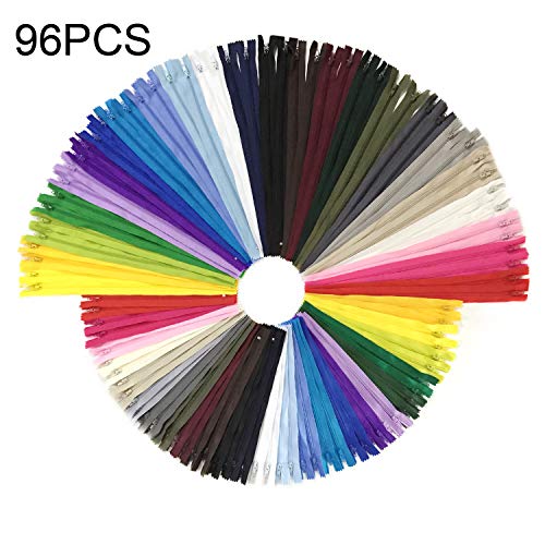 Cerniere a spirale in nylon multicolore Wartoon 96pcs 23cm / 9 pollici e 30cm / 12 pollici per cucito e artigianato 24 colori