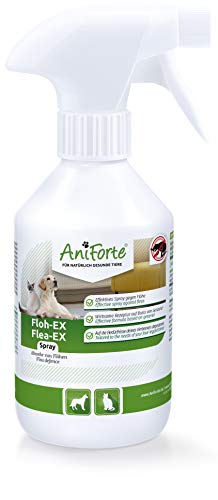 AniForte Pulci Ex Spray 250ml per Cani, Gatti, Cavalli, Animali Domestici e da Fattoria, Difesa Naturale Contro Le pulci e l'infestazione da pulci, Spray Anti Pulci