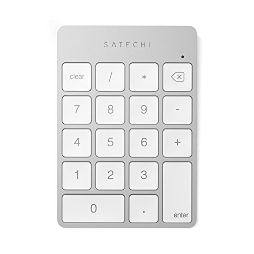 Satechi - Estensione Tastiera Numerico in alluminio, Ricaricabile, con 18 tasti, Bluetooth, Argento