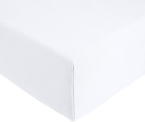 AmazonBasics 'Everyday' Lenzuolo con angoli king, in 100% cotone, Bianco, 180 x 200 x 30 cm