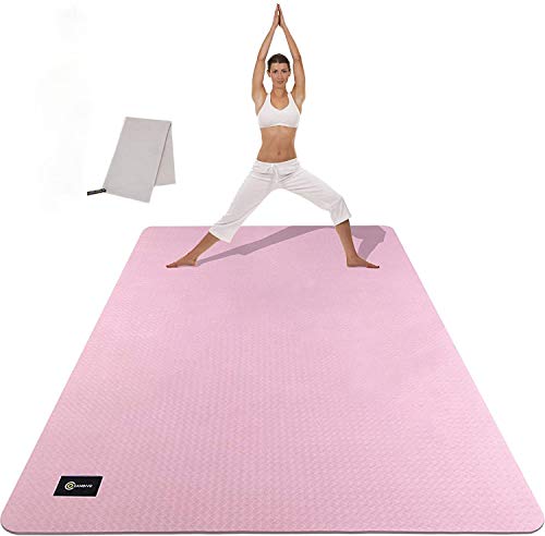 CAMBIVO Tappetino Yoga Fitness Extra Largo 183cm×120cm×6mm, Ecologico TPE Materiali, Tappetino Antiscivolo per Esercizi per Yoga, Pilates, Allenamenti