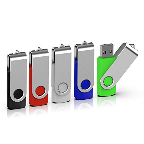 TOPESEL Chiavetta USB 2.0 8GB Pendrive Memoria Stick Pennetta Girevole USB Flash Drive Set 5 Unità Pennetta USB (Multicolore)