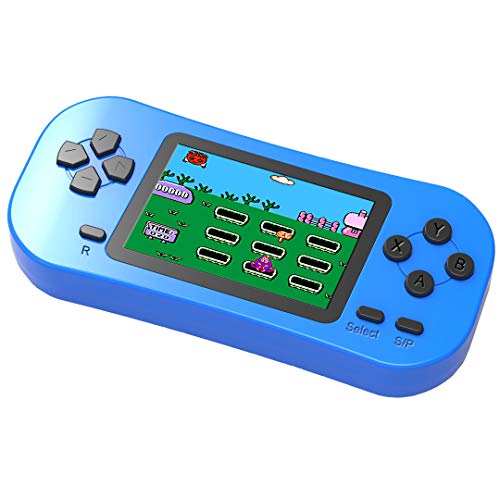 Bornkid Console di Gioco Portatile per Bambini Precaricata con 218 Videogiochi Classici Sistema Arcade Ricaricabile con Display 2,5 Pollici e 3,5 mm per Cuffie Controller di Gioco (Blu)