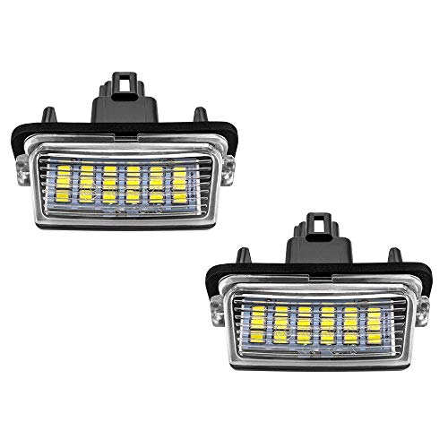 Safego Luci Targa a LED del numero di licenza lampadina Kit 6000K Xeno Bianco 18 SMD Luci di aggiornamento per TO-YO-TA CAMRY/YARIS/PRIUS C/VERSO/RACTIS/COROLLA ecc, 2 Pezzi, 1 anno di Garanzia