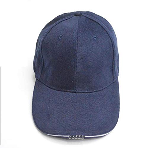 Cappellino da baseball a LED a mani libere, berretto da baseball con luci a 5 LED (blu navy)