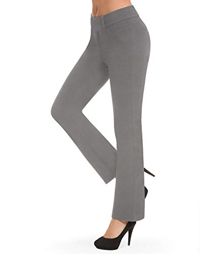 Bamans Pantaloni Eleganti Push Up Donna, Bootcut Elastica Pantaloni a Vita Alta Lungo Straight Pantaloni per Yoga, Ufficio, Casual