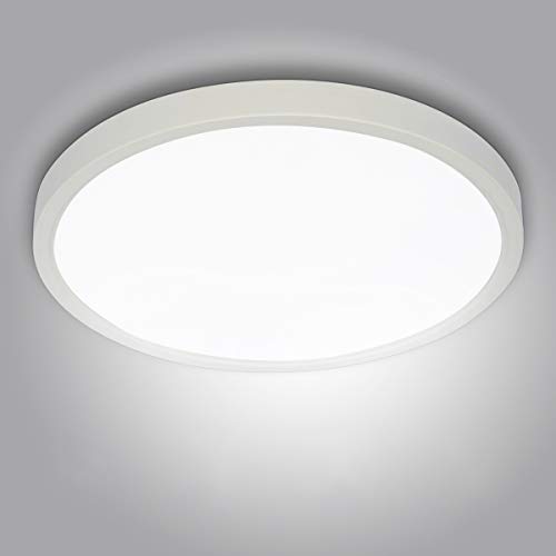 bapro 36W LED Lampada Plafoniera a soffitto sottile Ø30cm Bianco naturale 6000K per soggiorno Sala da pranzo Camera da letto Bagno Cucina Balcone Corridoio [Classe di efficienza energetica A++]