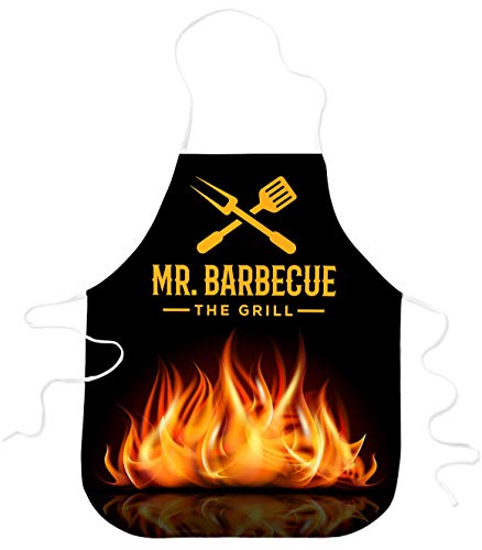 STAMPATEK Grembiule Divertente MR. Mister Barbecue Cucina Grigliare Grembiuli Idea Regalo BBQ