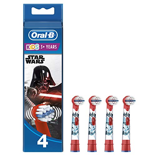 Oral-B Stages Testine di Ricambio per Spazzolino Elettrico Ricaricabile, con Personaggi Disney Star Wars, Appositamente per Bambini, Confezione da 4
