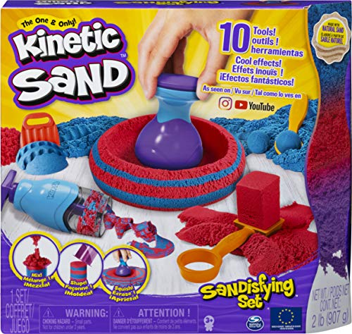 Kinetic Sand- Sandisfying Set con 907 g 10 Accessori, Sabbia modellabile, dai 3 Anni, Multicolore, 6047232