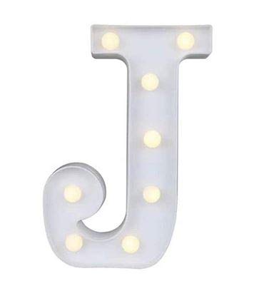 Yuna Lettere Luminose LED Lettere Decorative a LED Lettere dell'alfabeto Bianco (J)