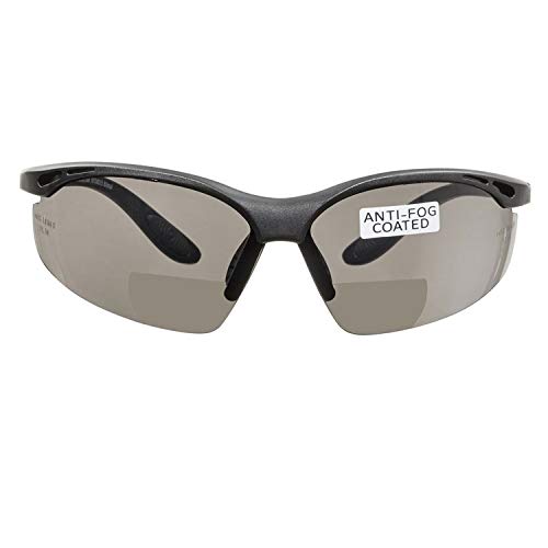 voltX 'CONSTRUCTOR' Occhiali di sicurezza da lettura BIFOCALI (SCURI +2,5 diottria) con certificazione CE EN166F/Occhiali da ciclismo + Lente UV400 – Bifocal Safety Glasses