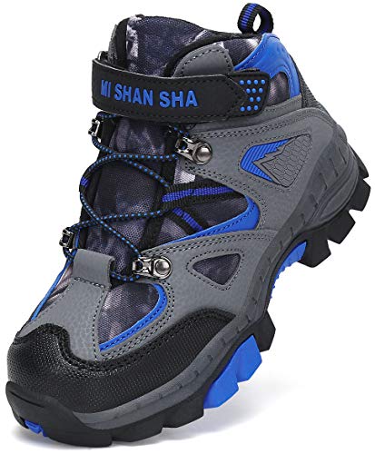 Mishansha Ragazzi Scarpe da Trekking Stivali da Escursionismo Bambini Boots Calore Foderato Stivali Invernali Brandeis Blu Gr.27