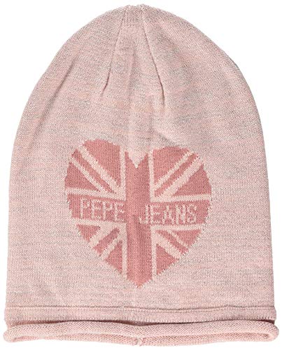Pepe Jeans Paris Beanie Cuffia, Rosa (Dusty Pink 372), Large Ragazza