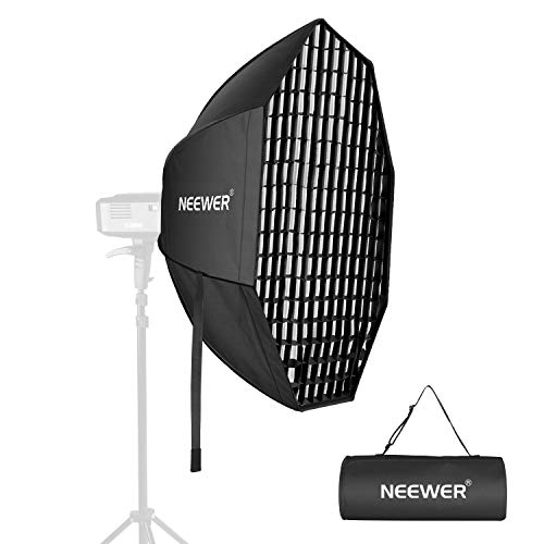 Neewer 36” Softbox Ottagonale Pieghevole con Attacco Bowens, Diffusori Rimovibili & Griglia & Borsa di Trasporto per Fotografia in Studio Speedlite Flash Monoluce