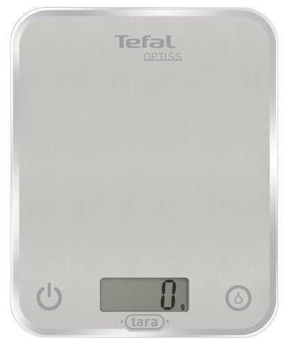 Tefal BC5004 Optiss Glass Bilancia da Cucina Elettronica Silver, elettrica, argento, plastica